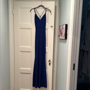 Windsor Royal Blue Sparkle V‑Neck Maxi Dress. NWT